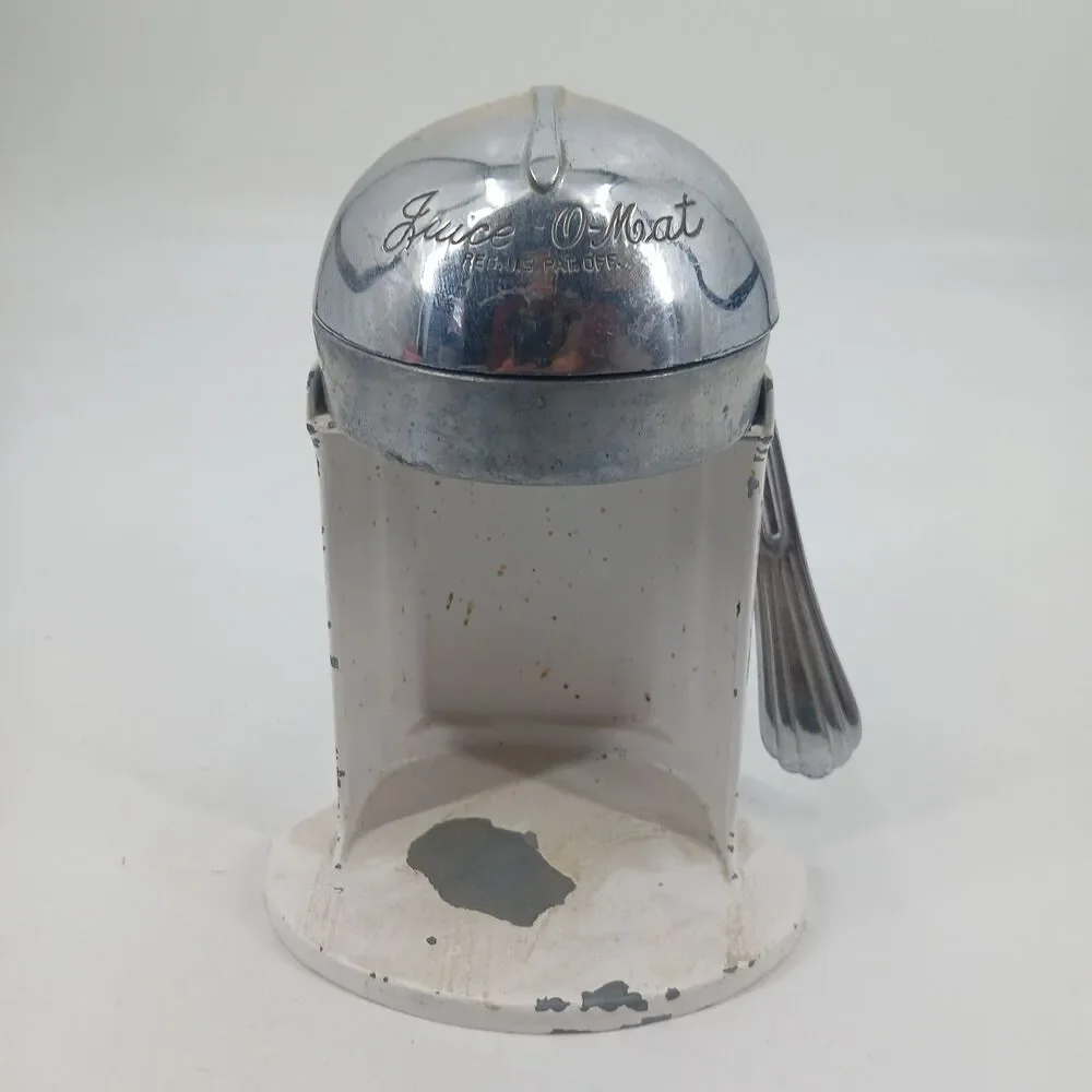 Vintage Juice-O-Mat Rival Chrome Metal Tabletop Juicer Citrus Squeezer